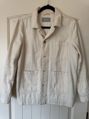 Everlane 100% cotton denim chore jacket - ecru - size small